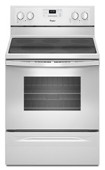 Whirlpool Smoothtop Electric White Stove with Self Cleaning Oven