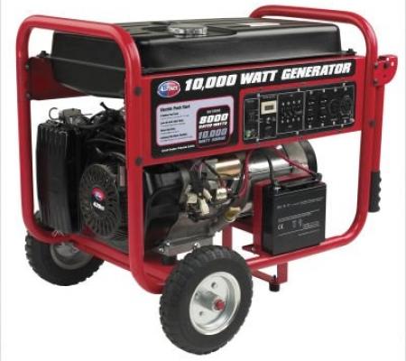All Power 10000 Watt Gasoline Generator With Battery & Wheel Kit