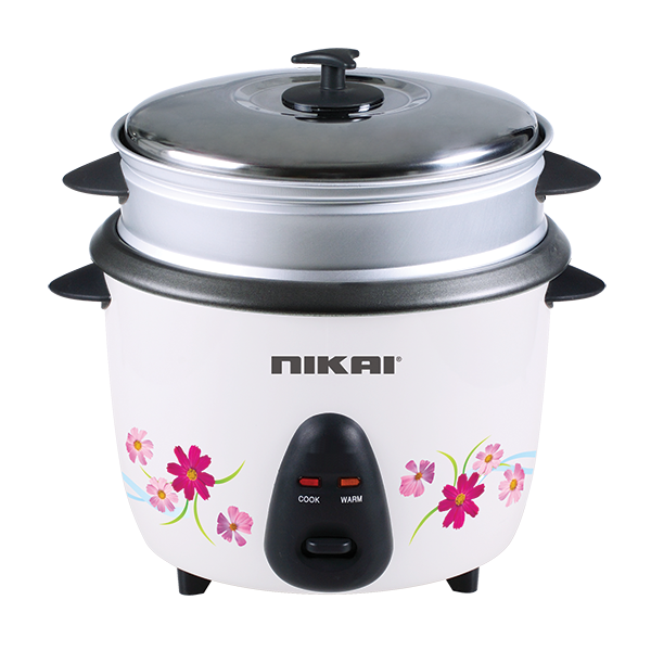 NIKAI 0.6 Liter Rice Cooker with Steamer Tray